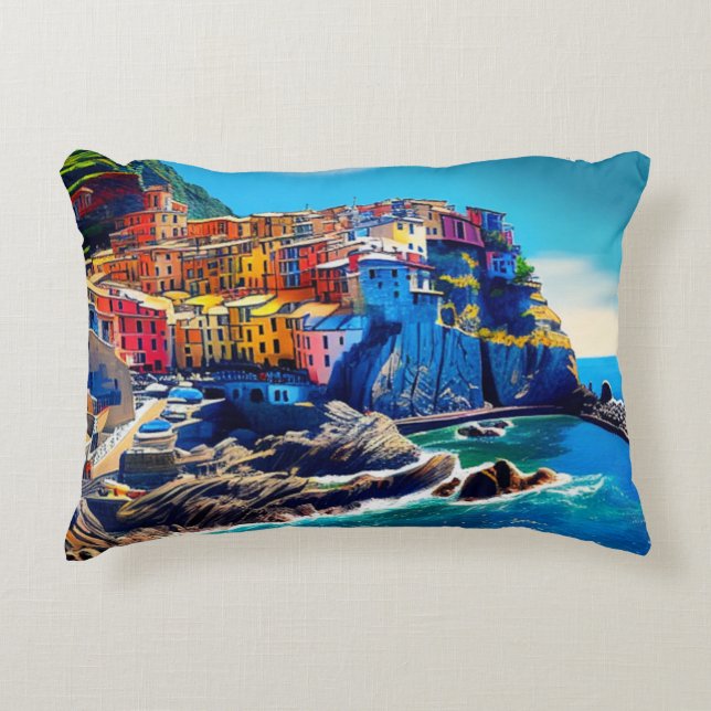 Cinque Terre Italy Decorative Cushion (Front)