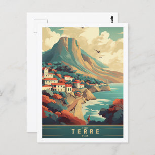 Cinque Terre Italy Famous Vintage Travel Place Postcard