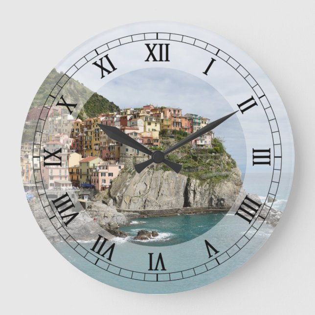 Cinque Terre, Italy Large Clock (Front)