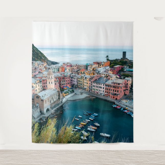 Cinque Terre Italy Scene | Wall Mural Backdrop Tapestry (Front)
