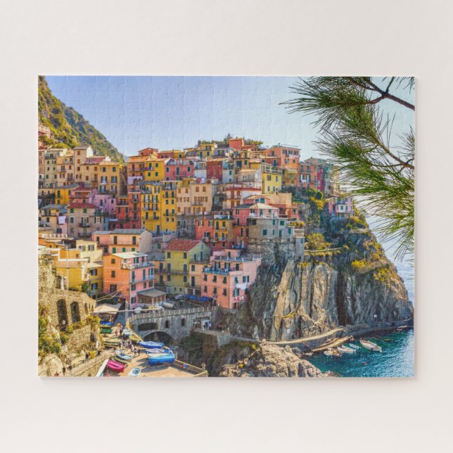 Cinque Terre, Italy Seaside Old Village Buildings Jigsaw Puzzle (Horizontal)