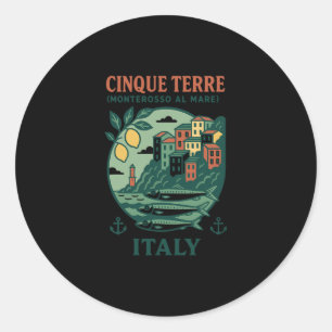 Cinque Terre Italy Souvenir Monterosso Al Mare Tra Classic Round Sticker