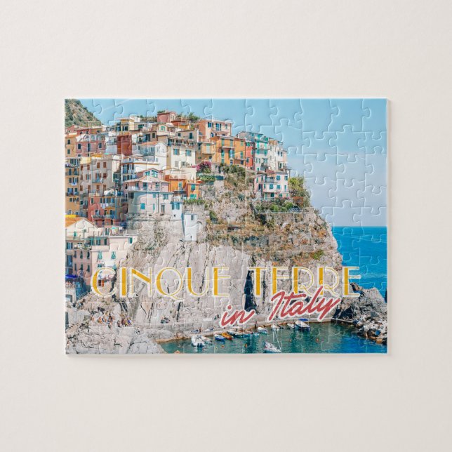 Cinque Terre Italy Summer Travel Postcard Jigsaw Puzzle (Horizontal)