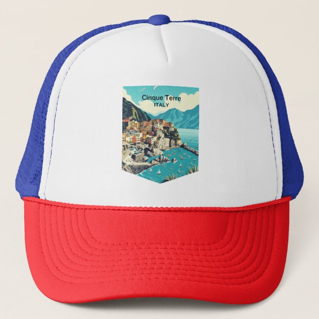 Cinque Terre Italy, Travel Trucker Hat (Front)