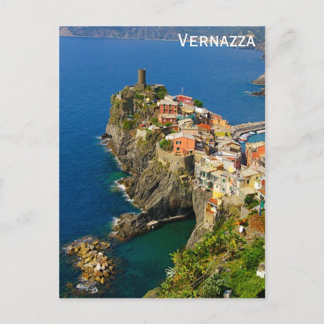 Cinque Terre Italy Vernazza Travel Photo Postcard (Front)