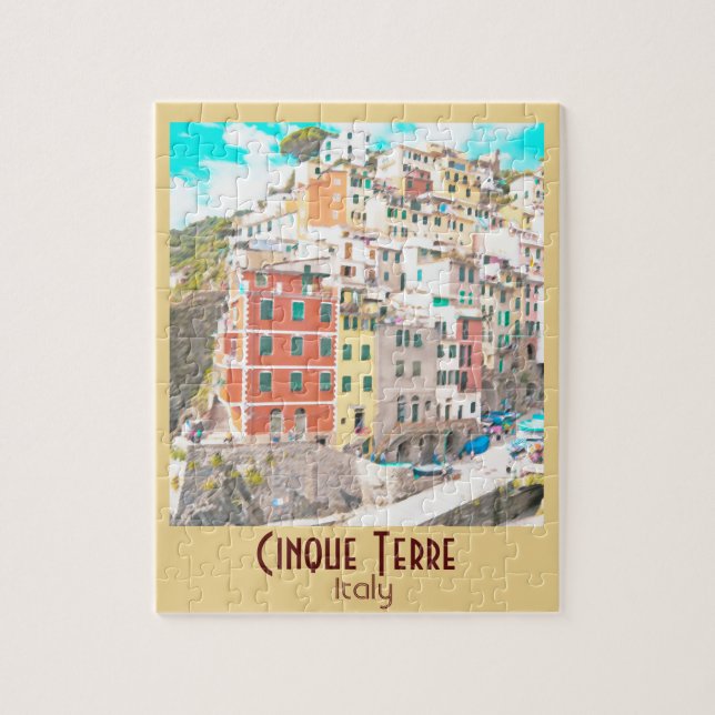 Cinque Terre, Italy Vintage Jigsaw Puzzle (Vertical)