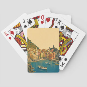 Cinque Terre Italy Vintage Travel Italian Riviera Playing Cards