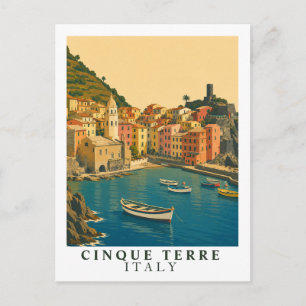 Cinque Terre Italy Vintage Travel Italian Riviera Postcard