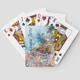 Cinque Terre Italy Watercolor Playing Cards