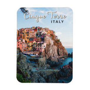 Cinque Terre Italy Watercolor Vintage Magnet