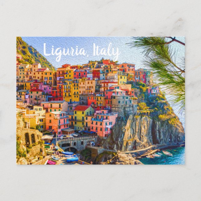 Cinque Terre Liguria Italy Colourful Seaside House Postcard (Front)
