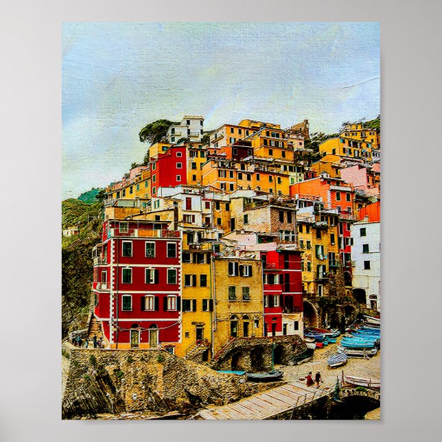 Cinque Terre Liguria Italy Europe Travel Poster (Front)