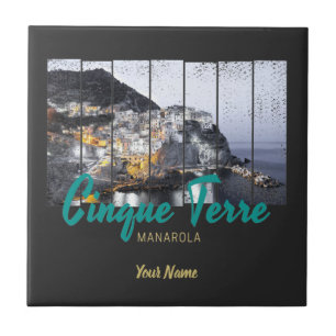 Cinque Terre Manarola Riomaggiore Italian vintage  Tile