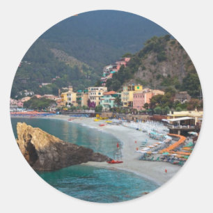 Cinque Terre - Morning Monterosso Beach Classic Round Sticker