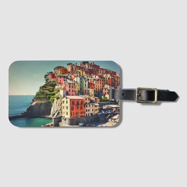 Cinque Terre Postcard Luggage Tag (Front Horizontal)