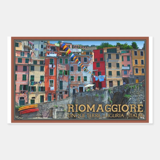 Cinque Terre - Riomaggiore Houses Rectangular Sticker (Front)