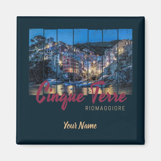 Cinque Terre Riomaggiore Italian Vintage Souvenir Magnet (Front)