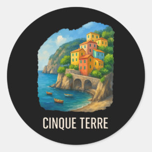 Cinque Terre Travel Italy Escape Monterosso Coast Classic Round Sticker