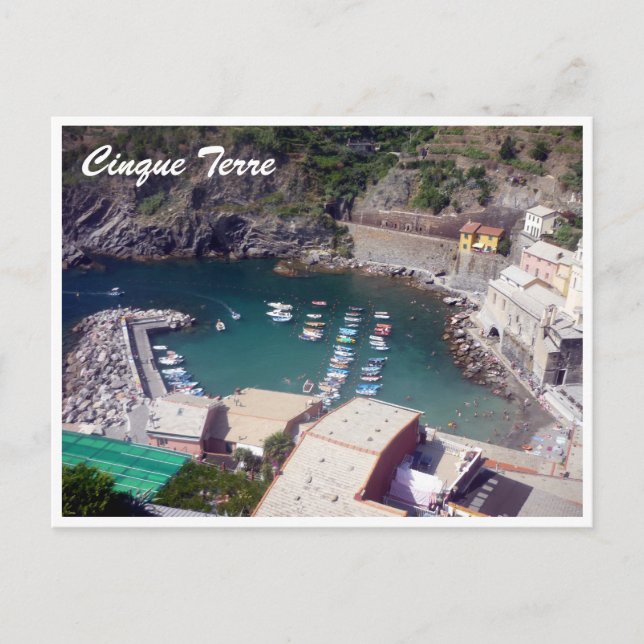 cinque terre vernazza harbour postcard (Front)