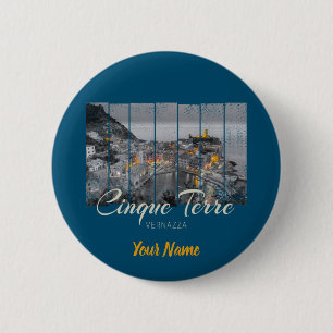 Cinque Terre Vernazza Italien Vintage Souvenir 6 Cm Round Badge