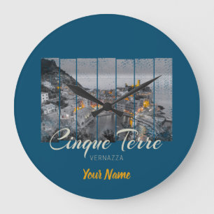 Cinque Terre Vernazza Italien Vintage Souvenir Large Clock