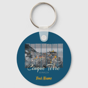 Cinque Terre Vernazza Italy vintage Souvenir Key Ring