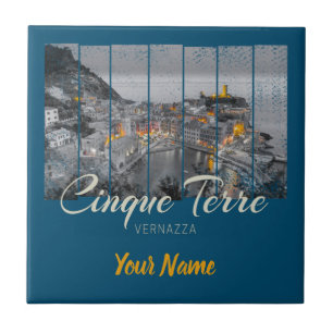 Cinque Terre Vernazza Italy vintage Souvenir Tile