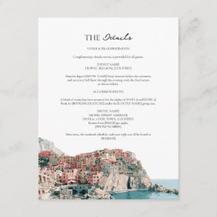 Cinque Terre Wedding Details Cliffside Village Enclosure Card