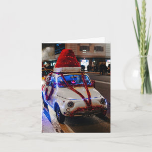 Cinquecento Car Decorated For Christmas Card