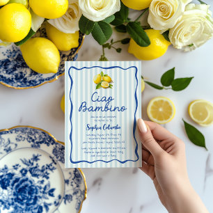 Cio Bambino Whimsical Italian Lemons Baby Shower  Invitation