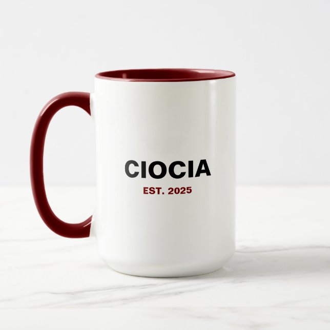 "CIOCIA Est. Year" – The Perfect Aunt Gift Mug (Left)
