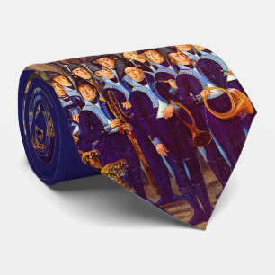 circa 1800 European military band print Tie