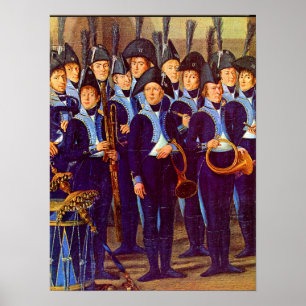 circa 1800 European military musicians Poster