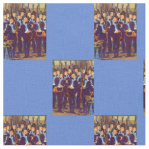 circa 1800 European military musicians print Fabric
