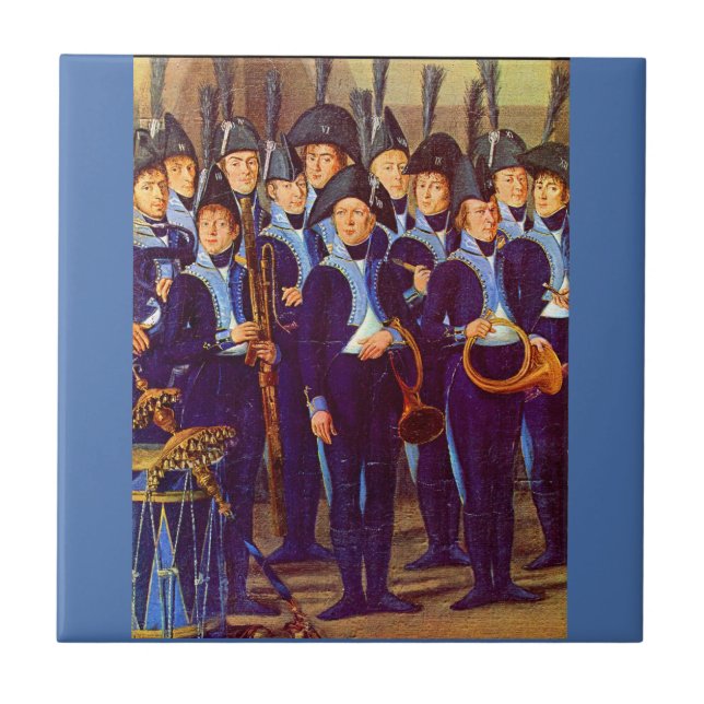 circa 1800 European military musicians Tile (Front)