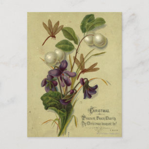 Circa 1881: Snowberries and violets Postcard