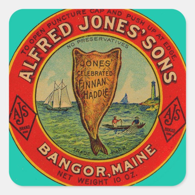 circa 1900 Alfred Jones Sons Finnan Haddie label (Front)
