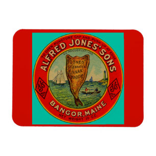 circa 1900 Alfred Jones Sons Finnan Haddie label Magnet