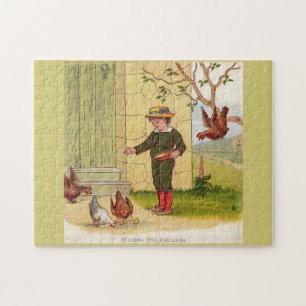 circa 1900 Feeding the Chickens Jigsaw Puzzle