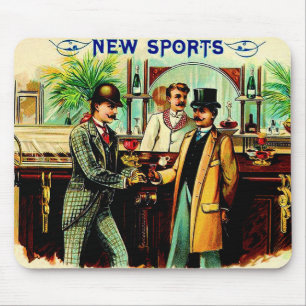 circa 1900 New Sports cigar box label Mouse Mat