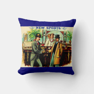 circa 1900 New Sports cigar box label print Cushion