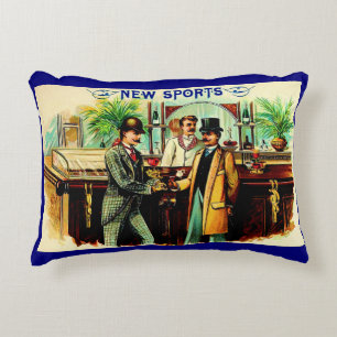 circa 1900 New Sports cigar box label print Decorative Cushion