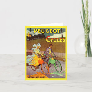 circa 1900 Peugeot bicycles ad Card