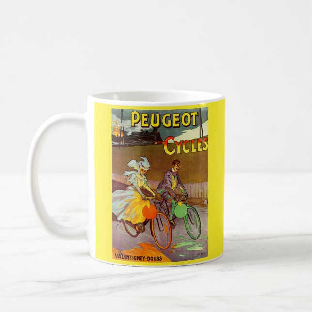  circa 1900 Peugeot bicycles ad Coffee Mug (Left)