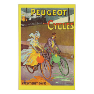 circa 1900 Peugeot bicycles ad Faux Canvas Print
