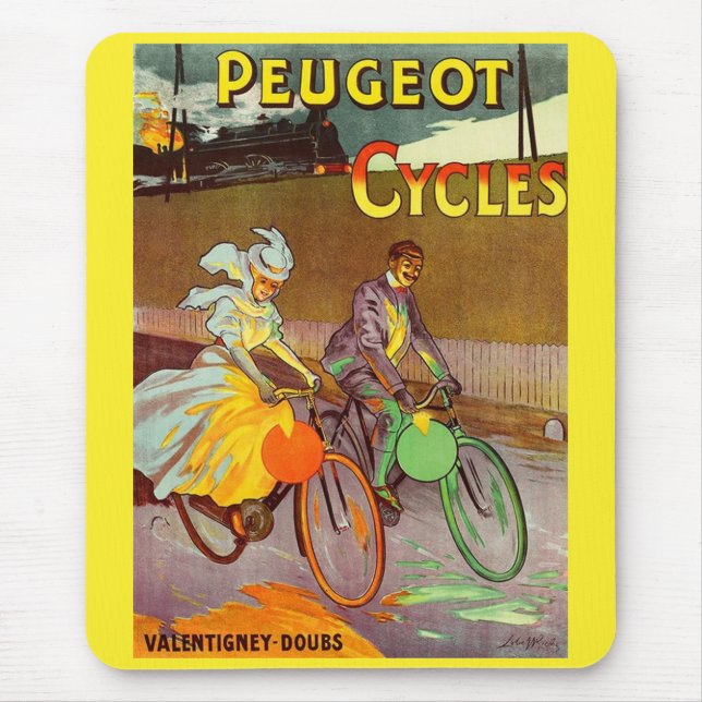 circa 1900 Peugeot bicycles ad Mouse Mat (Front)