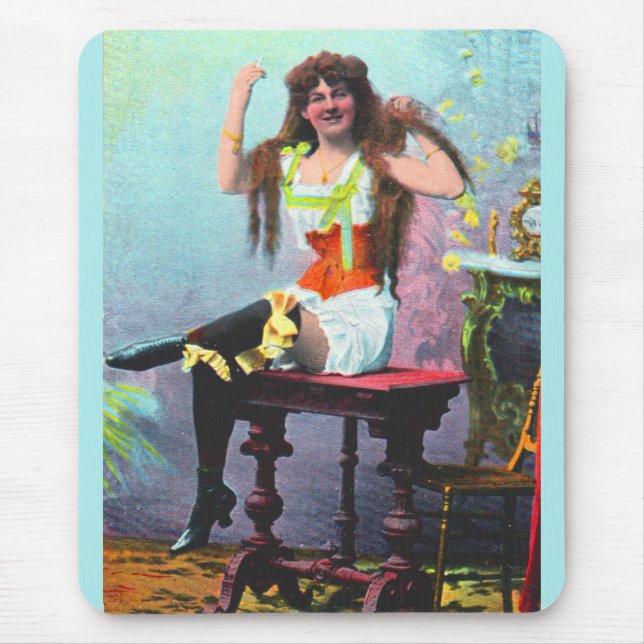 circa 1905 loose woman RPPC no. 1 Mouse Mat (Front)