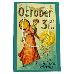 circa 1905 October 31 with Halloween Greetings Medium Gift Bag
