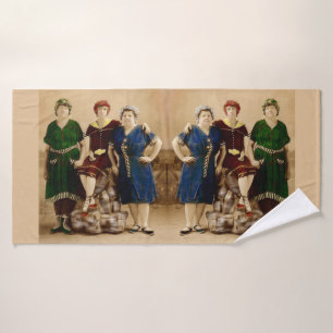 circa 1910 Atlantic City bathing beauties print Bath Towel Set