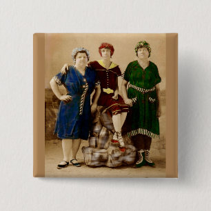 circa 1910 Atlantic City bathing beauties RPPC 15 Cm Square Badge